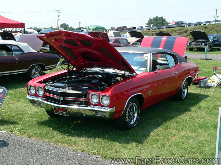 1970 RED CHEVELLE WITH BLACK STRIPES