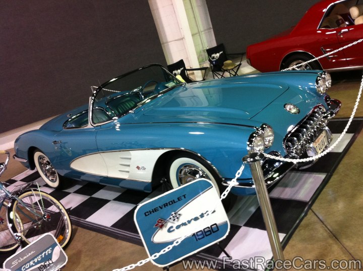 Blue and White 1960 Corvette