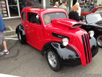 Red and Black Custom Ford Anglia Pro Street Car