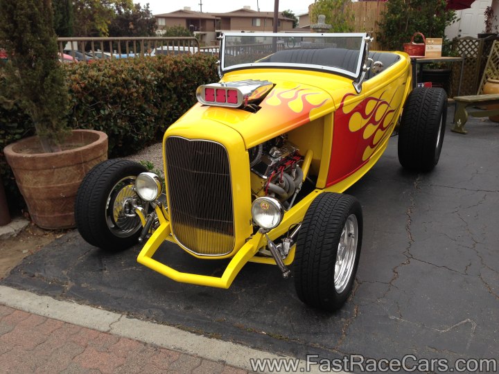 Yellow Roadster with Flames 