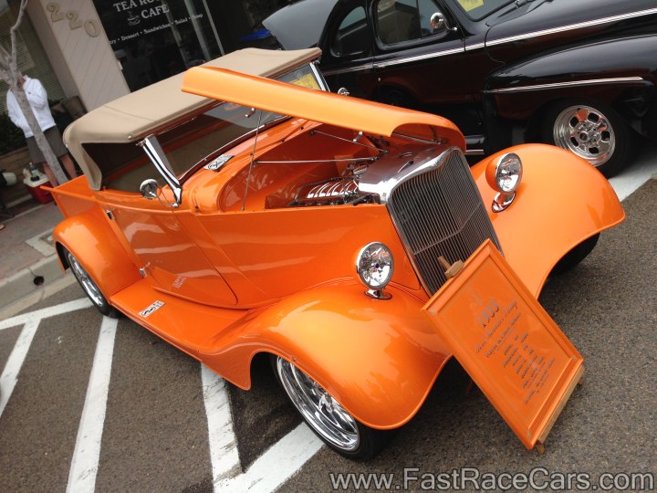 Orange 1933 Ford Roadster Pickup