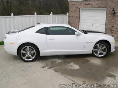 White 2010 Camaro SS LS3 with Black Stripes