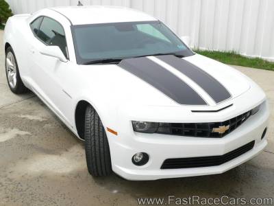 White 2010 Camaro SS LS3 with Black Stripes
