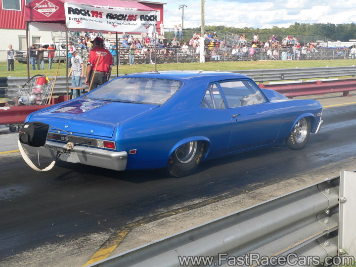 Blue NOVA Drag Car